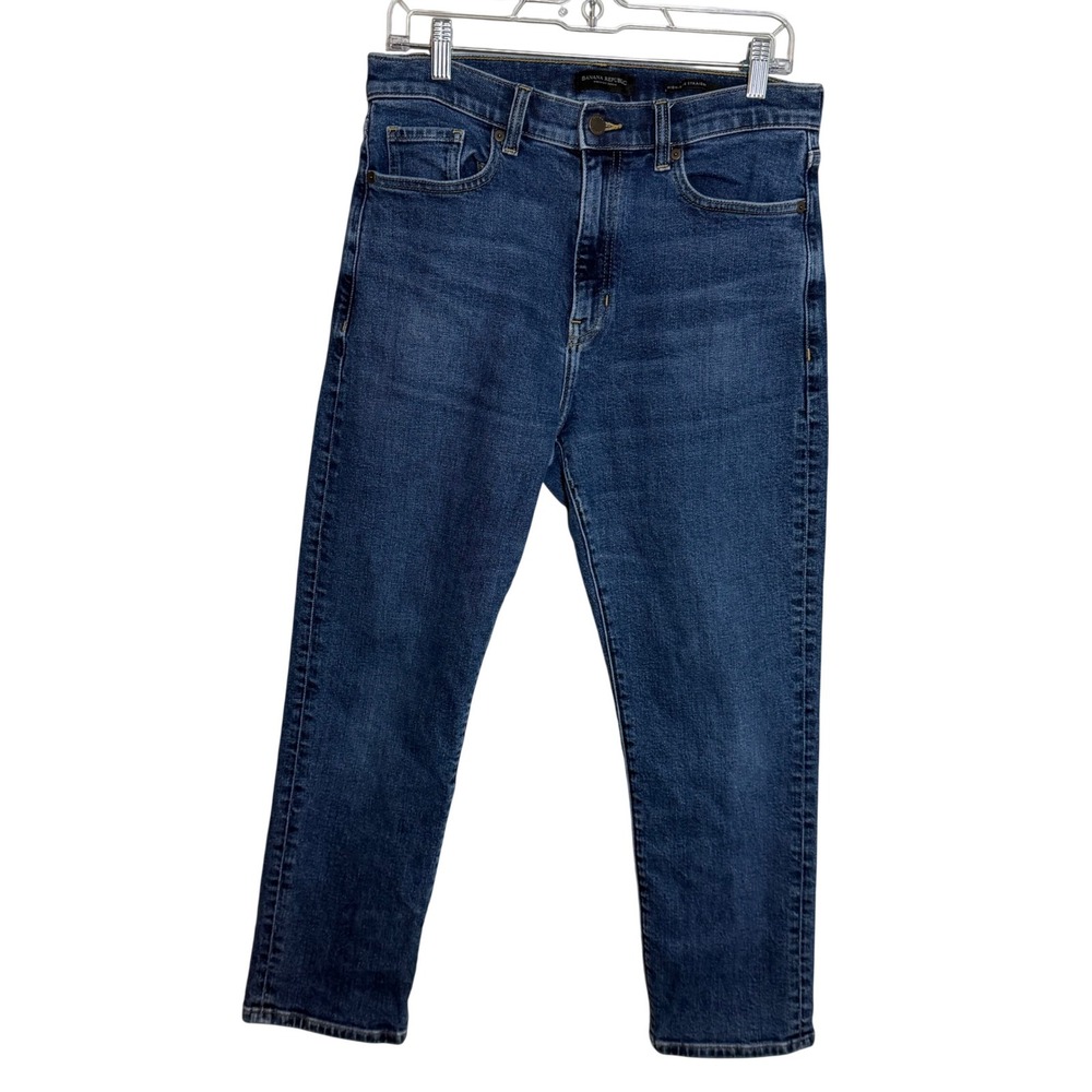 Banana Republic High-Rise Straight Premium Denim Jeans Blue Medium Wash Size 30